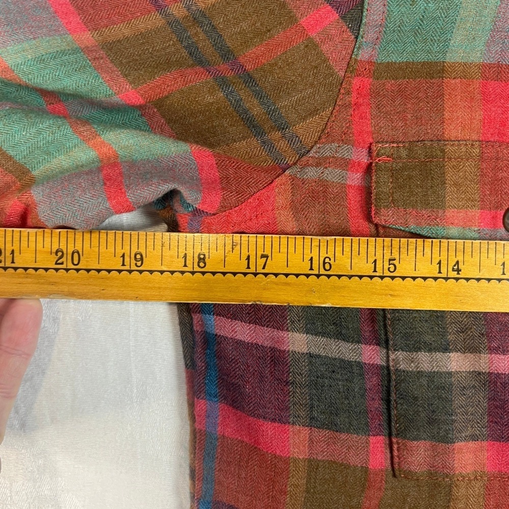 TOAD & CO Flannel Shirt Women's Small Long Sleeve Button Up Plaid Casual Outdoor - Picture 7 of 10